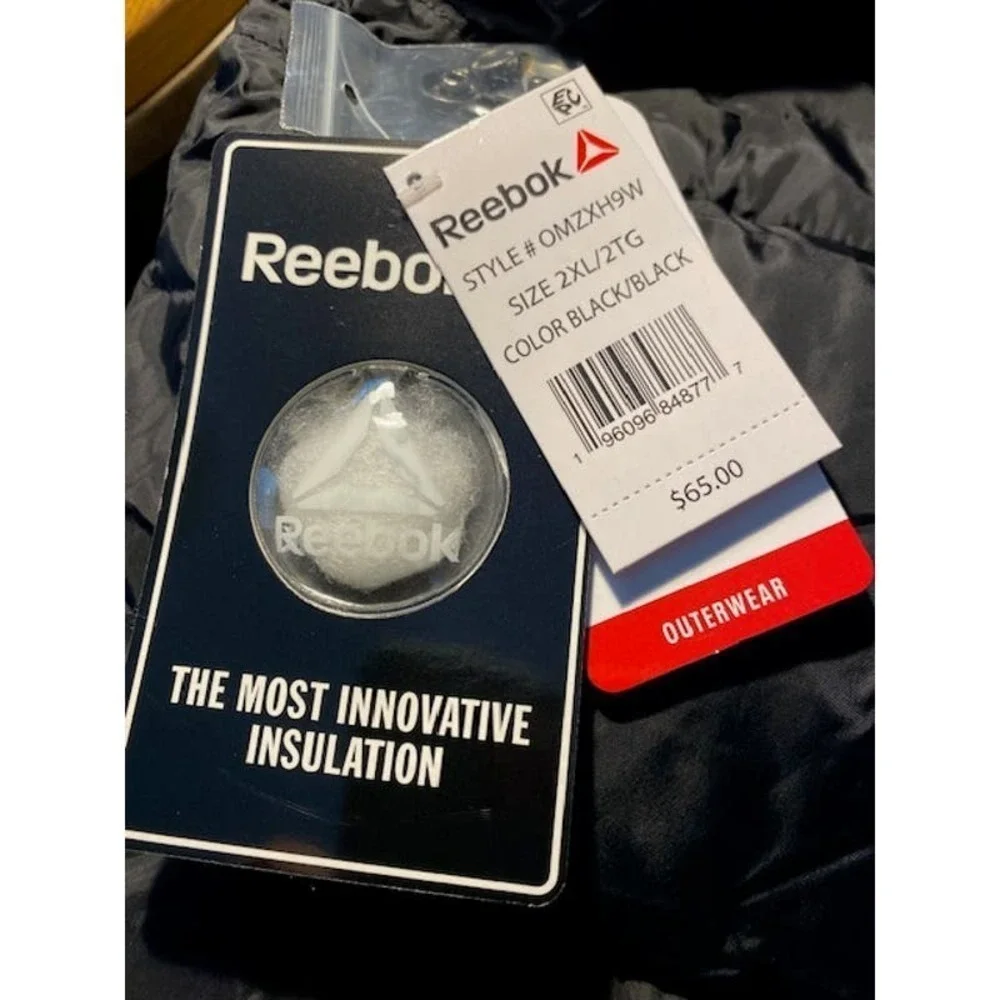 Reebok Men's Hooded Puffer Jacket, Size‎ 2XL NWTs